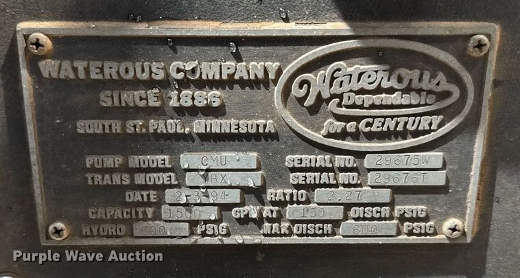 image for item EQ1310 1994 Pierce pumper fire truck