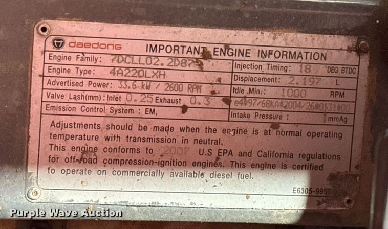 image for item EQ1374 2007 Kioti DK45HSE MFWD tractor