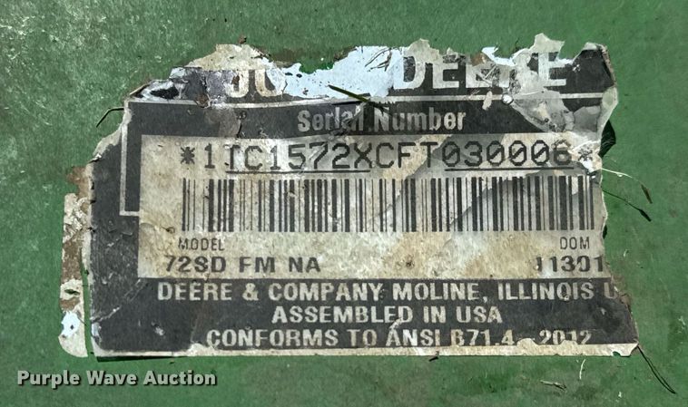 image for item EQ1376 John Deere 1550 Terrain Cut lawn mower