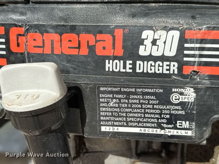 image for item EQ1391 General 330H post hole auger