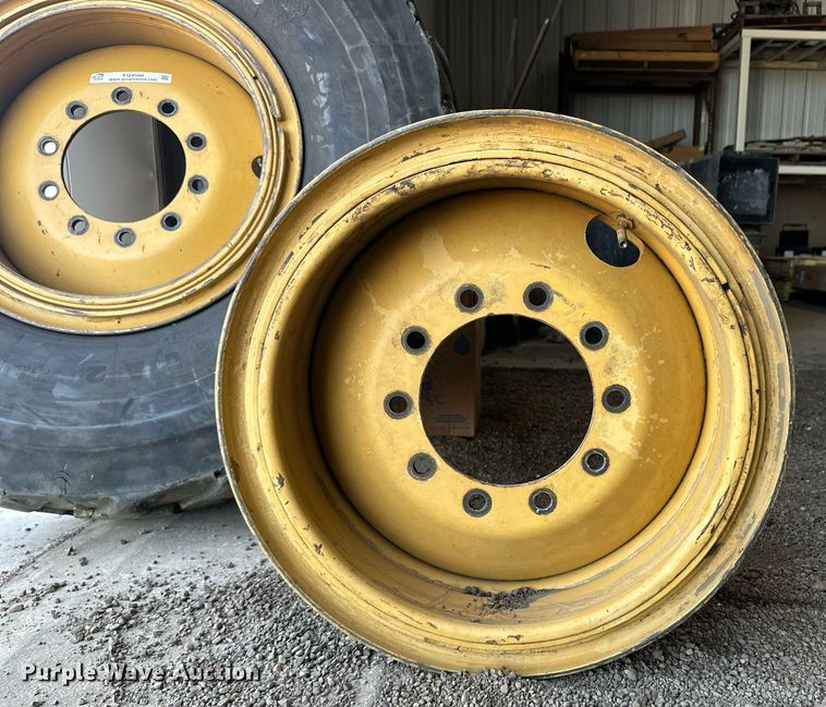 image for item EQ4580 (2) Motor grader wheels and tire