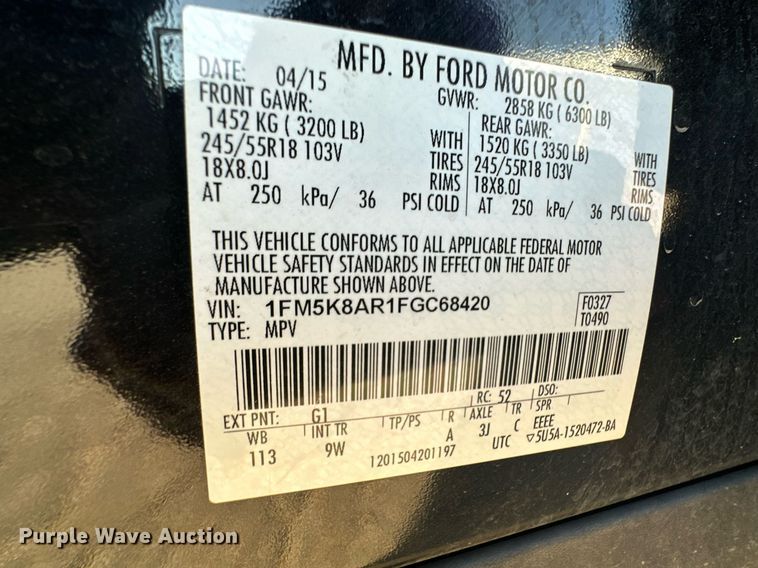 image for item EQ4600 2015 Ford Explorer Police Interceptor SUV