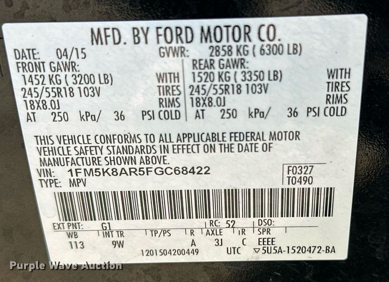 image for item EQ4601 2015 Ford Explorer Police Interceptor SUV