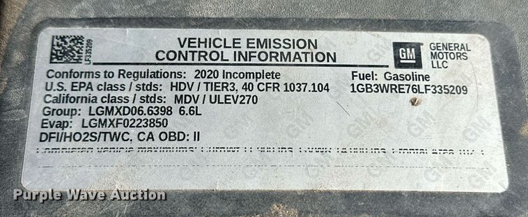 image for item EQ4604 2020 Chevrolet Silverado 3500HD flatbed pickup truck