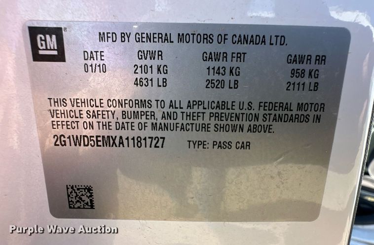 image for item EQ4607 2010 Chevrolet Impala Police Cruiser