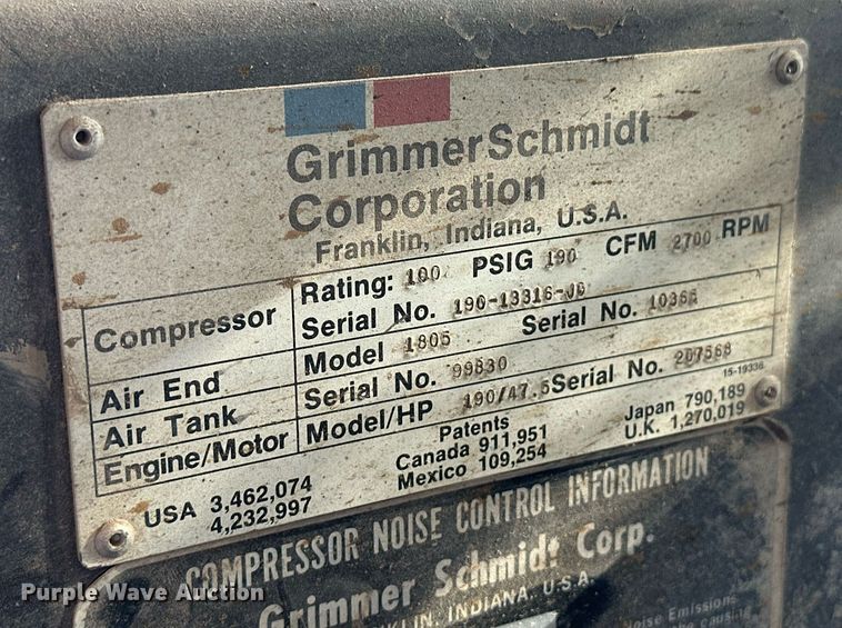 image for item EQ4608 Grimmer Schmidt 190D air compressor