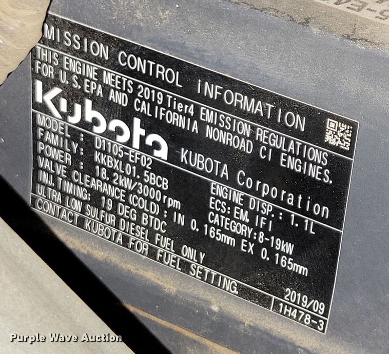 image for item NV9763 2019 Kubota RTV X1120 utility vehicle