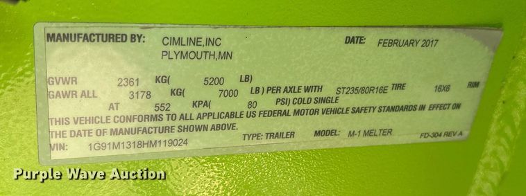 image for item OB9627 2017 Cimline M1 Magma melter applicator