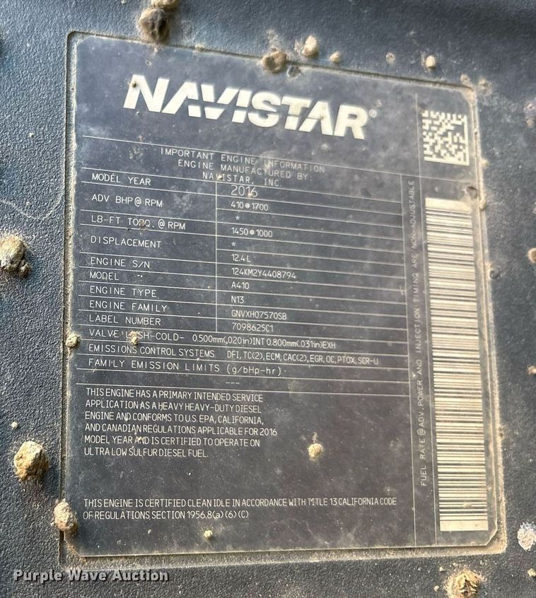 image for item OB9628 2017 International 7600 dump truck