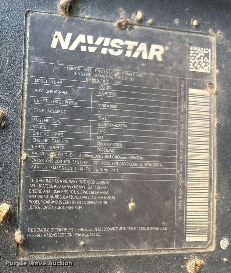 image for item OB9628 2017 International 7600 dump truck