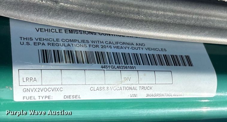 image for item OB9629 2016 International 7600 dump truck