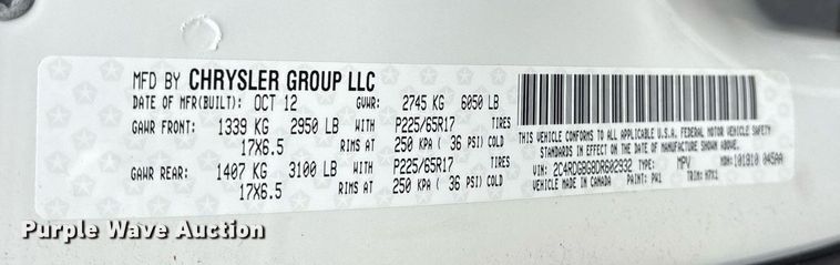 image for item OB9652 2013 Dodge Grand Caravan van