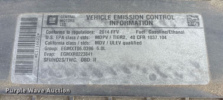 image for item OB9658 2014 Chevrolet Express G3500 van