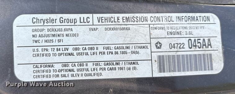 image for item OB9662 2013 Dodge Grand Caravan handicap accessible van