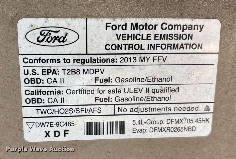 image for item OB9665 2013 Ford E350 Super Duty XL van