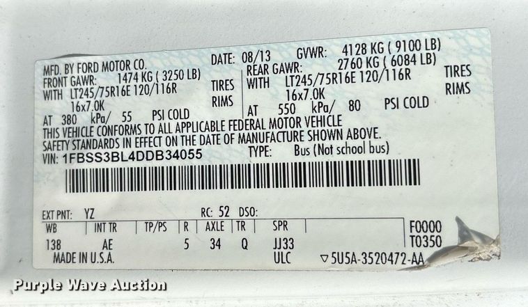 image for item OB9665 2013 Ford E350 Super Duty XL van