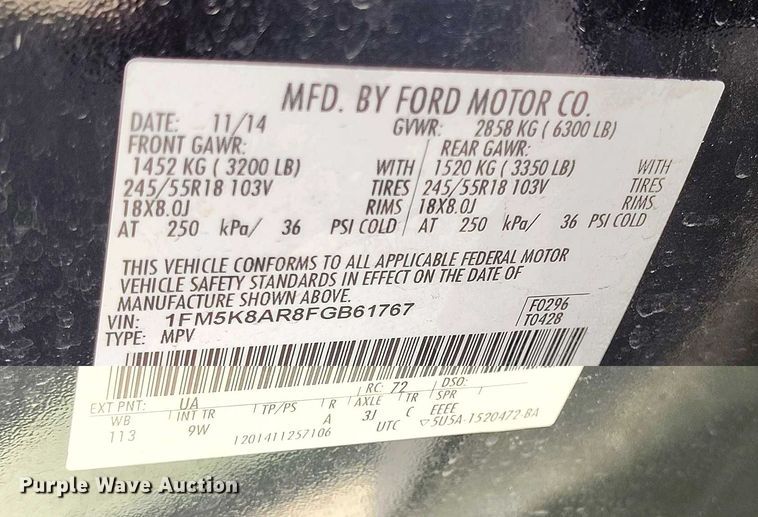 image for item YA0467 2015 Ford Explorer Police Interceptor SUV