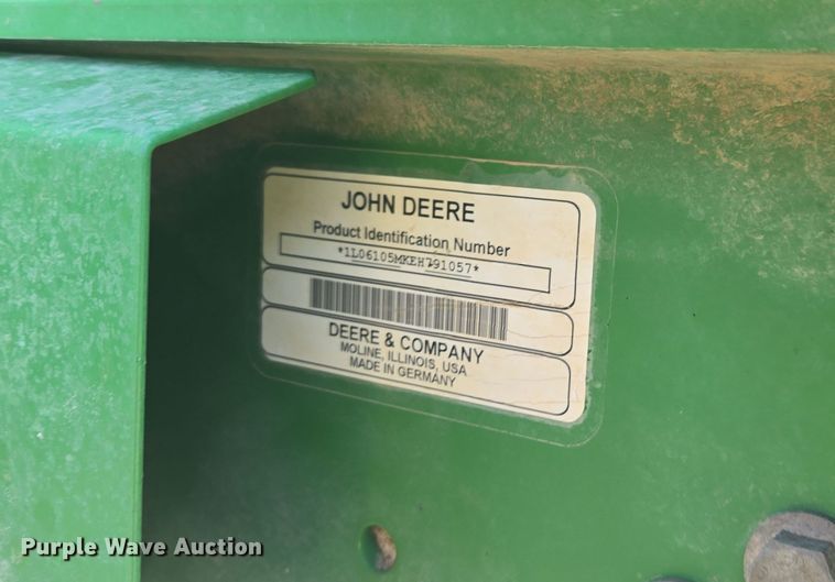 image for item DE2168 2014 John Deere 6105M MFWD tractor