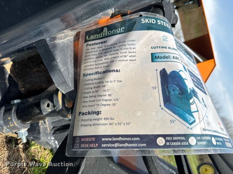 image for item DO0851 2025 LandHonor ABC-13-125A skid steer articulating brush mower