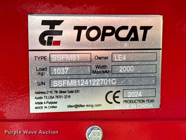 image for item DO0853 2024 TopCat SSFM81 skid steer mulcher