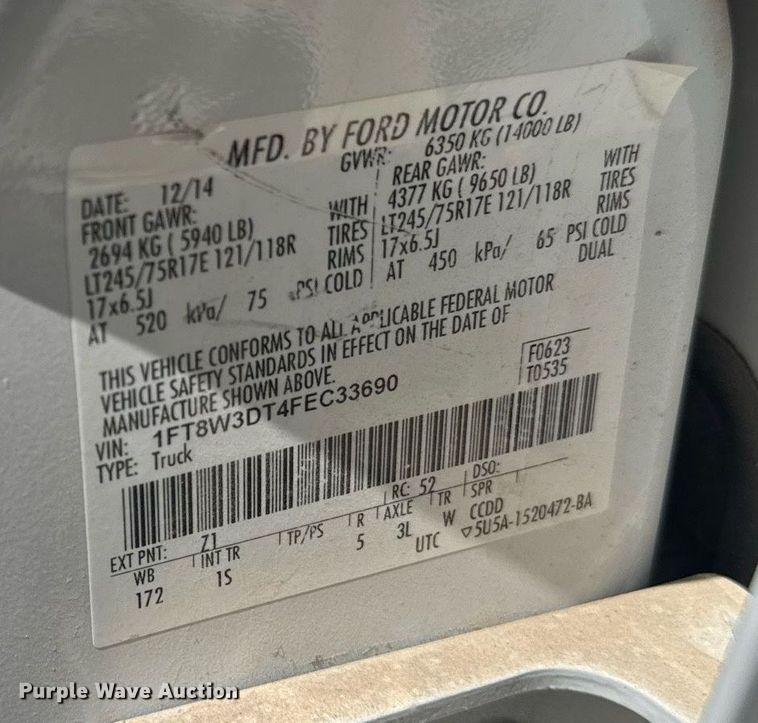 image for item DP6294 2015 Ford F350 Super Duty SuperCrew utility bed pickup truck