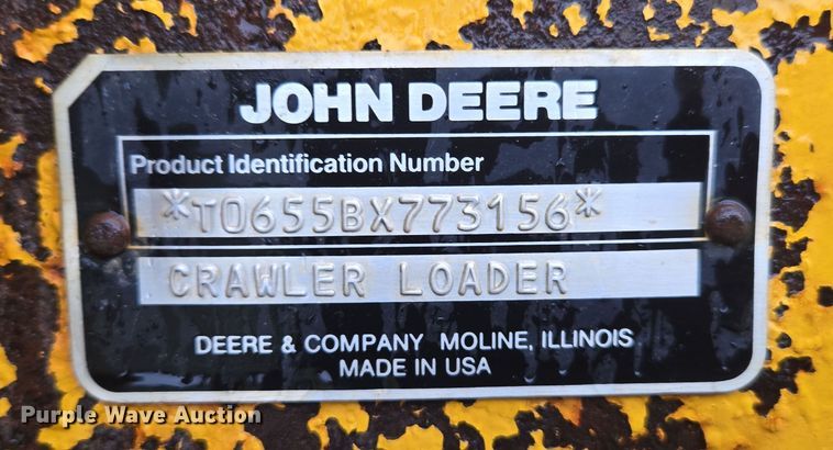 image for item DP6302 1991 John Deere 655B track loader