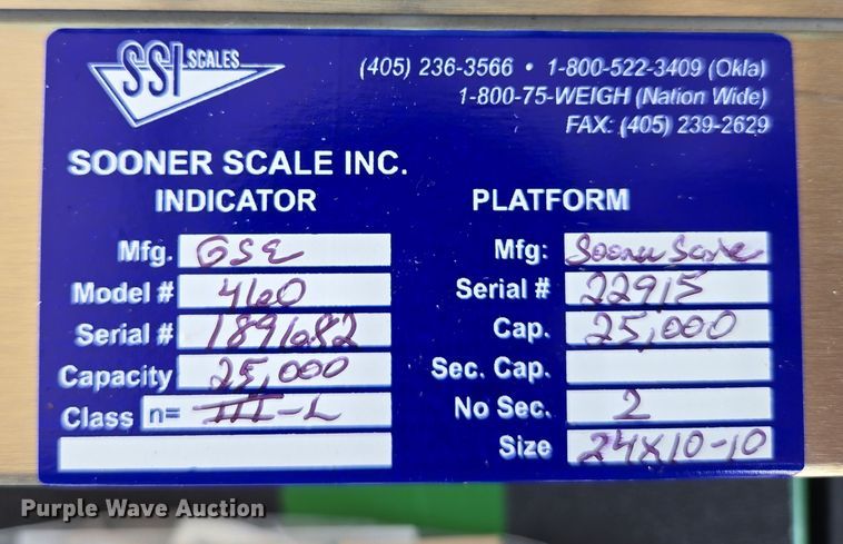 image for item DP6308 SSI Sooner Scale 2510-10  scale