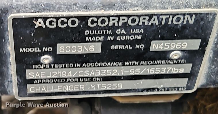 image for item DT7705 2004 Challenger MT525B MFWD tractor