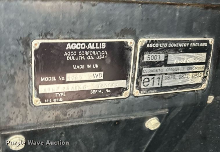 image for item DV0742 1998 Agco Allis  8765 MFWD tractor