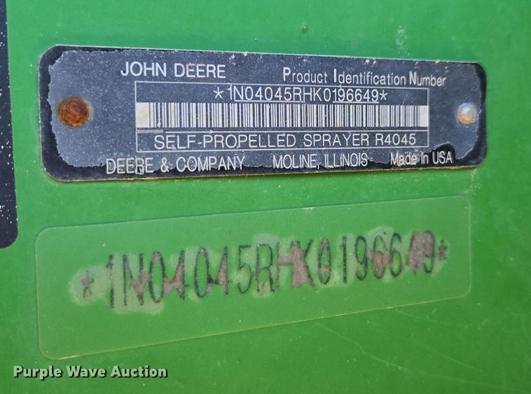 image for item DW1903 2019 John Deere R4045 spreader