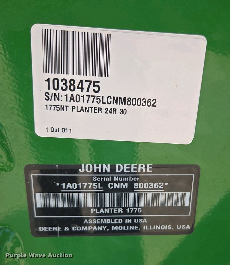 image for item DW1906 2023 John Deere 1775NT no-till planter