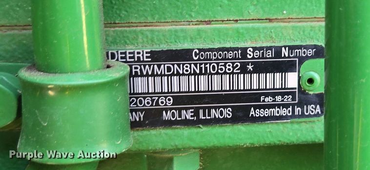 image for item DW1910 2022 John Deere 8R410 MFWD tractor