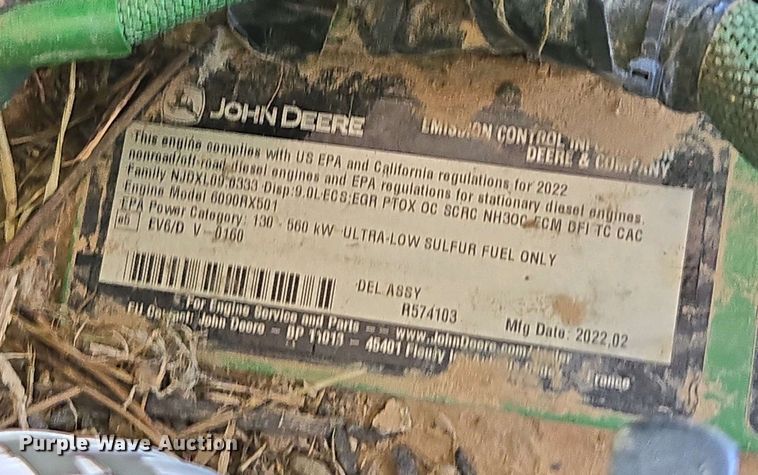 image for item DW1910 2022 John Deere 8R410 MFWD tractor