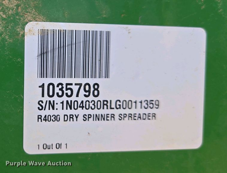 image for item DW1913 2016 John Deere R4030 spreader