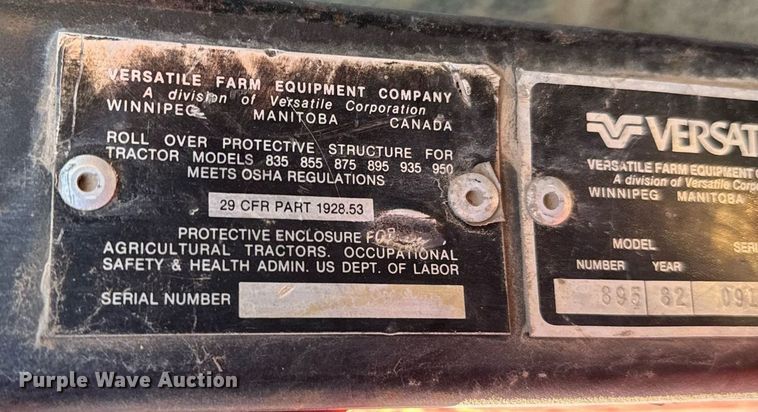 image for item EG6356 1982 Versatile 895 4WD tractor