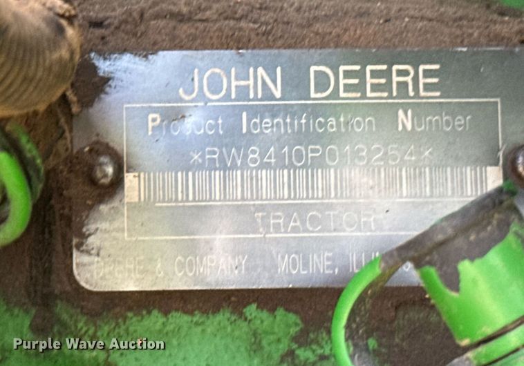 image for item EG6389 2001 John Deere 8410 MFWD tractor