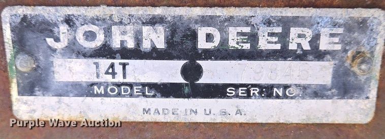 image for item EJ7419 John Deere 14T small square baler