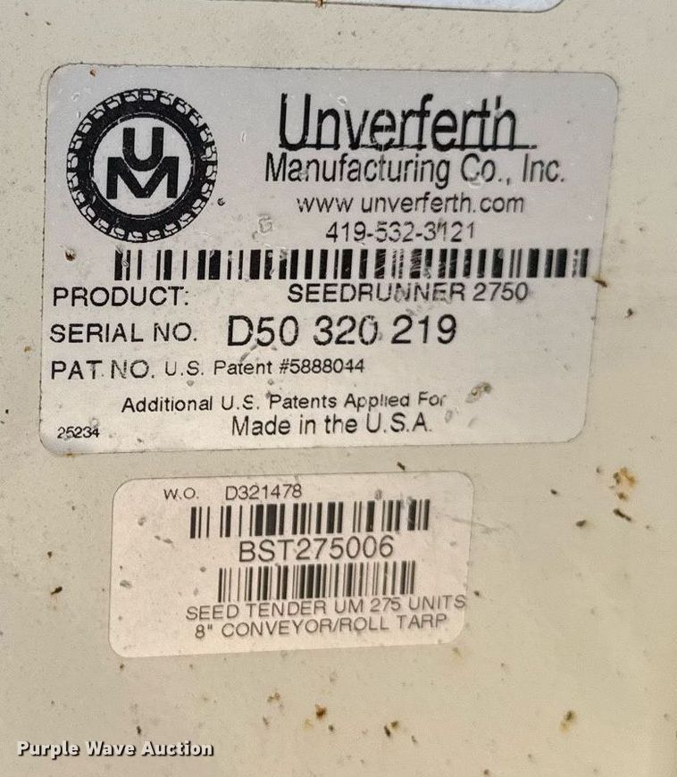 image for item EM3806 Unverferth Seedrunner 2750 seed tender
