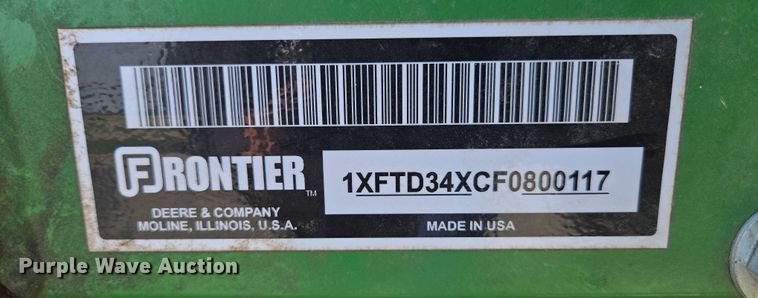 image for item EN3586 2015 Frontier TD3418 hay tedder