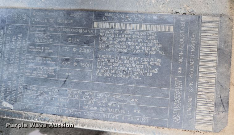 image for item DP6324 2000 International 4700 flatbed truck