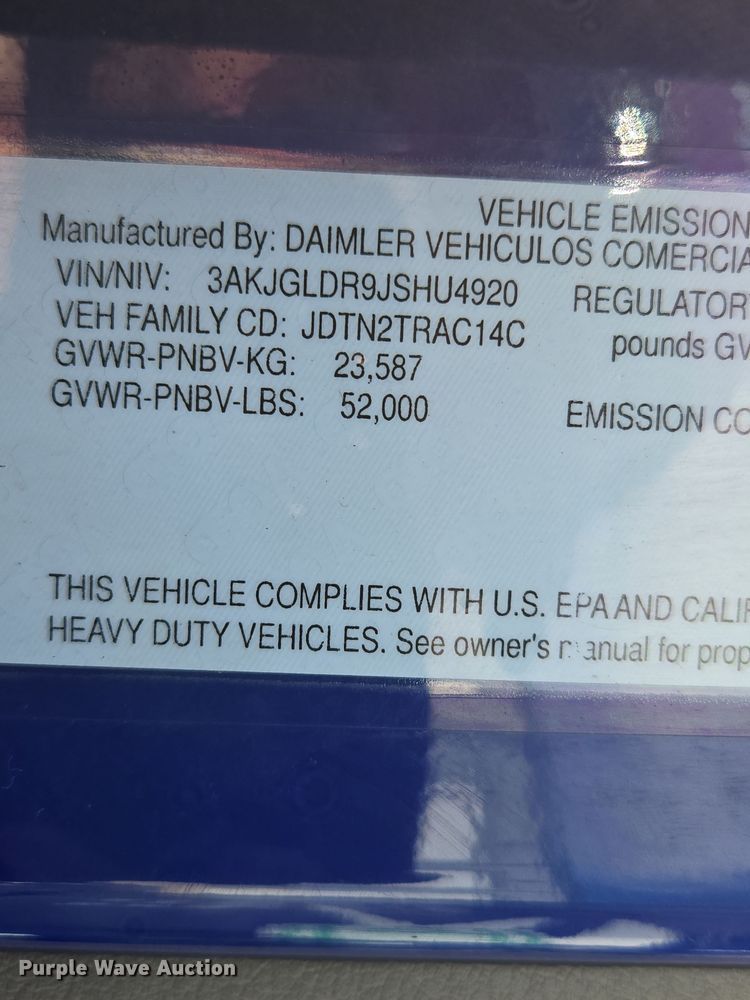 image for item DP6325 2018 Freightliner Cascadia Evolution semi truck