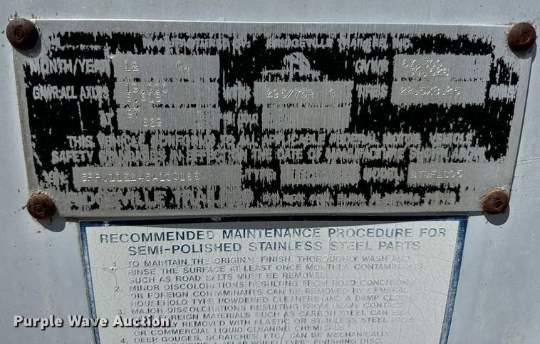 image for item DV1909 2005 Bridgeville BTDFLS05 dry van trailer