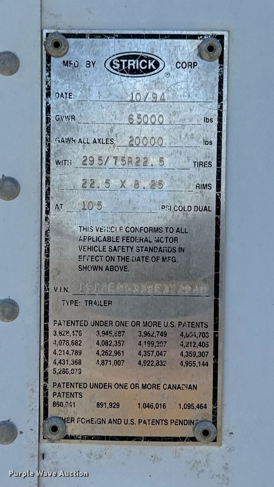 image for item DV1917 1995 Strick dry van trailer