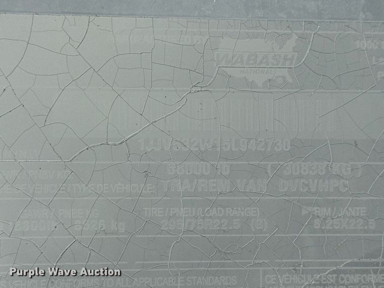 image for item DV1918 2005 Wabash DVCVHPC dry van trailer