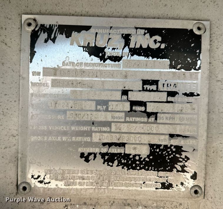 image for item DV1920 2020 Kruz RFFA-39-DW end dump trailer