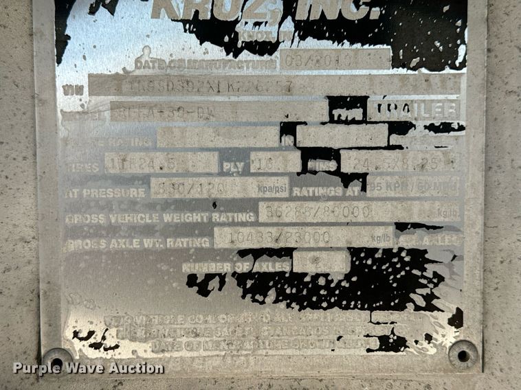 image for item DV1920 2020 Kruz RFFA-39-DW end dump trailer