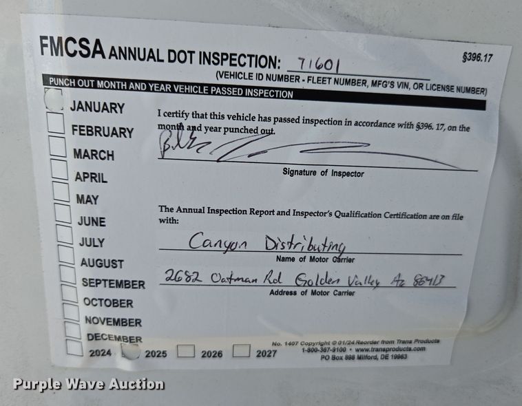 image for item EC0925 2016 Freightliner 11M semi truck