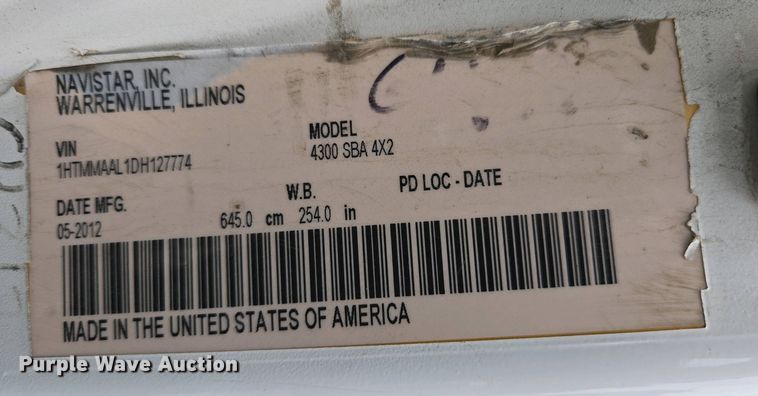 image for item EC0958 2013 International 4300 dump truck