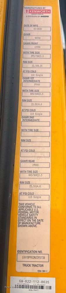 image for item EC3557 2021 Kenworth T680 semi truck