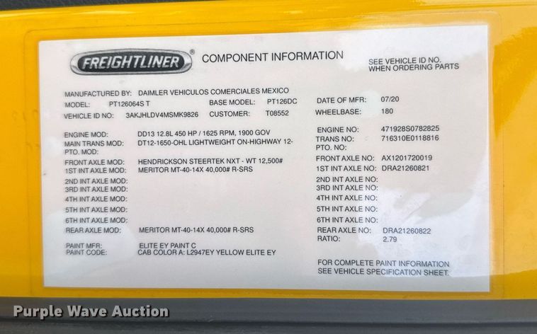 image for item EC3561 2021 Freightliner Cascadia 126 semi truck